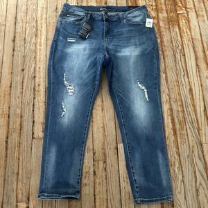 Seven7 Ankle Skinny Limited Edition Jeans Women's Sz 18W Distressed Sequined